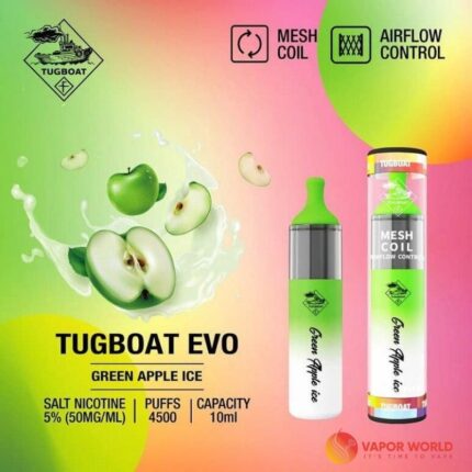 Tugboat EVO – Green Apple Ice 4500 Puffs Product Image
