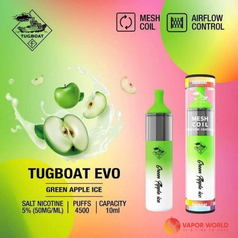 Tugboat EVO – Green Apple Ice 4500 Puffs Product Image