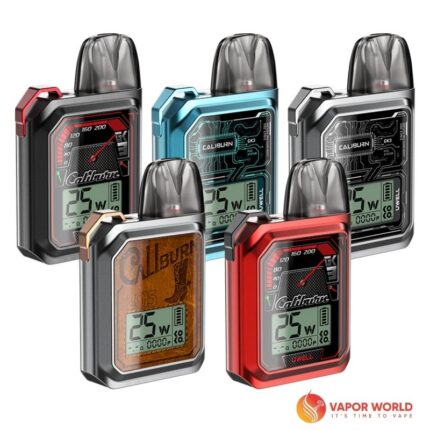 Black, Blue, Silver, Red and Gunmetal Gray Colored Uwell Caliburn GK3 Pod Systems